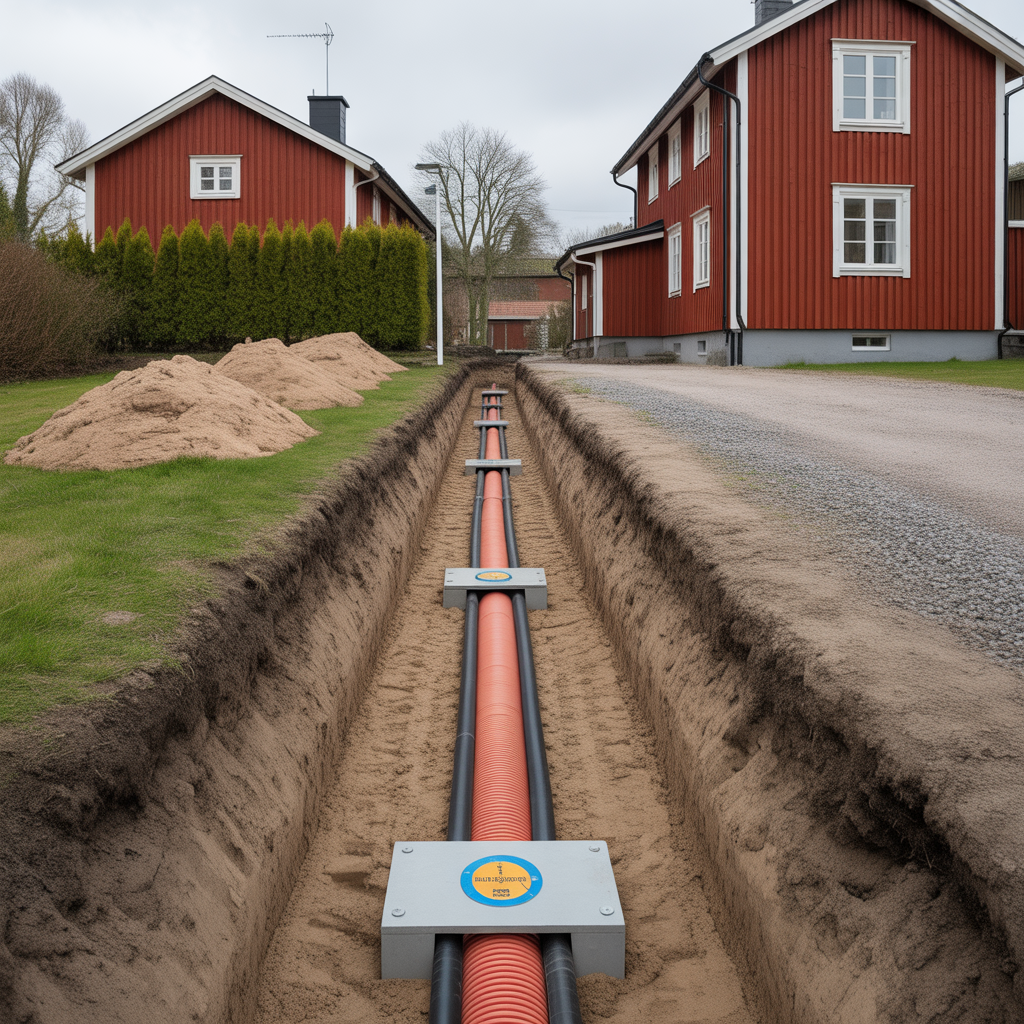 tomror for el och fiber i mark djup skydd och regler