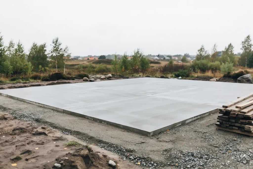 husgrund anlagd och betongplatta gjuten f r villa i h llviken vellinge